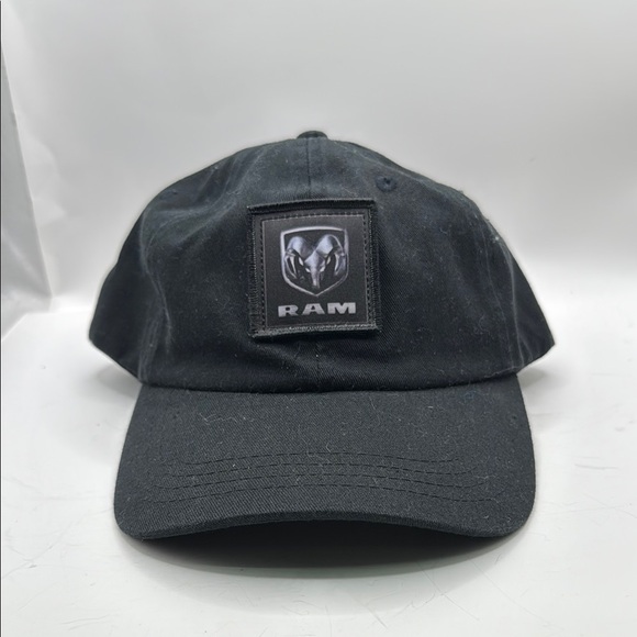 Other - Black Dodge RAM Truck Built To Serve Hook & Loop Logo Baseball Cap Hat